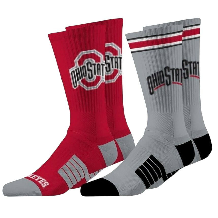 Ohio State Buckeyes Men’s Strideline Premier Knit Crew Socks 2 Pack
