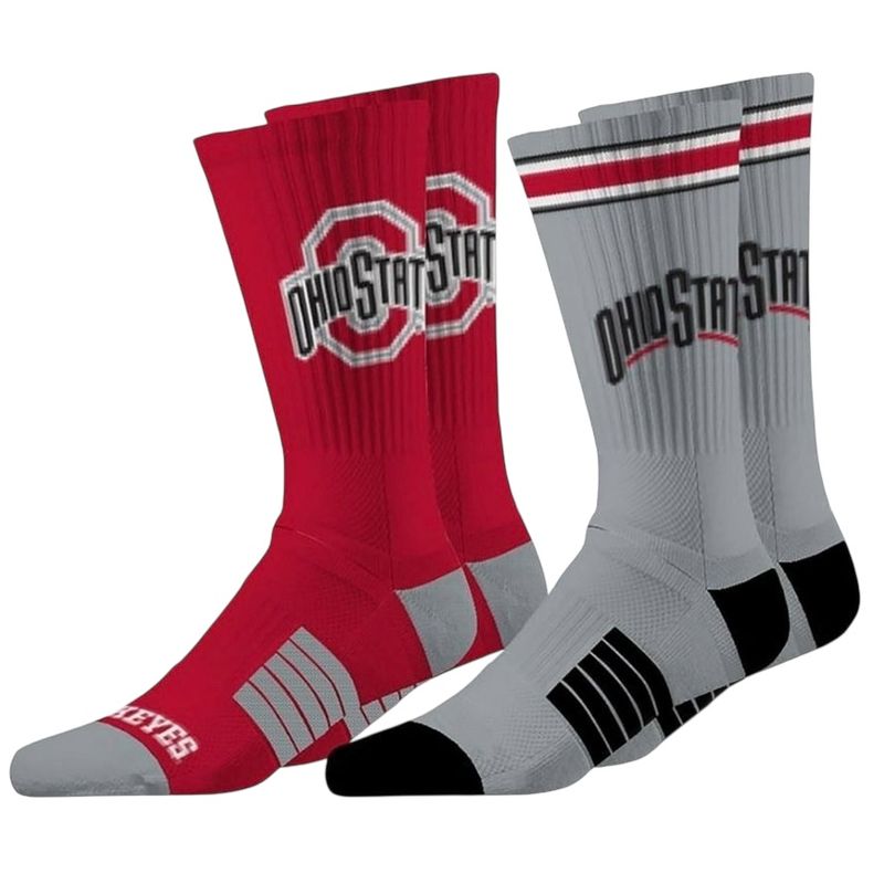 Ohio State Buckeyes Men’s Strideline Premier Knit Crew Socks 2 Pack