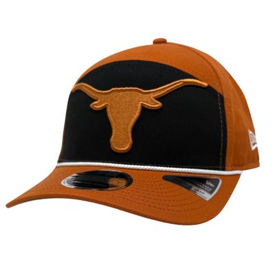 Texas Longhorns Men's Orange / Black Split Panel Rope New Era 9SEVENTY Stretch-Snap Hat