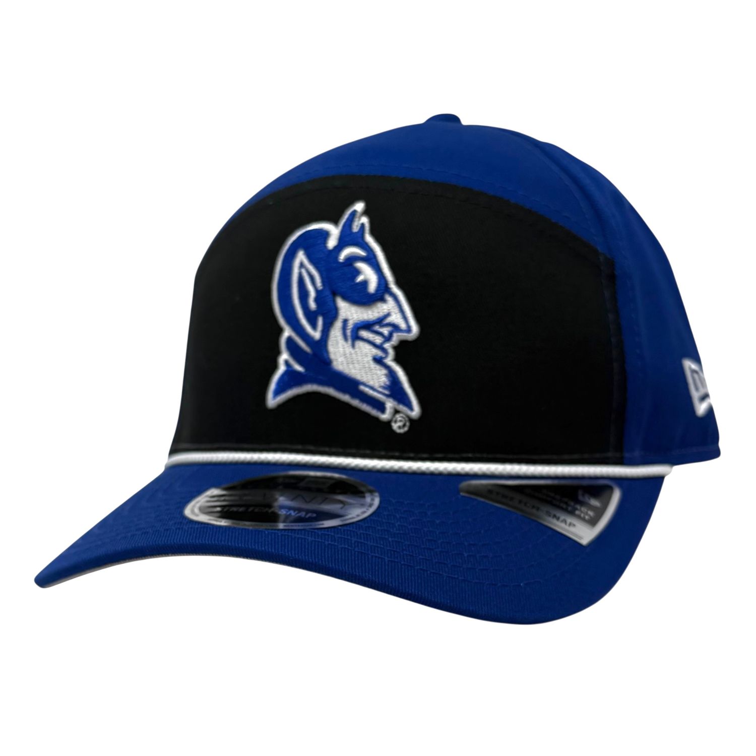 Duke Blue Devils Men's Blue Split Panel Rope New Era 9SEVENTY Stretch-Snap Hat