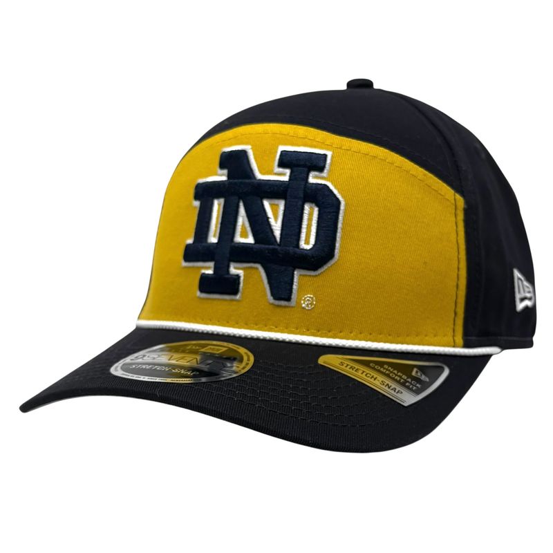 Notre Dame Fighting Irish Men's Navy / Gold Split Panel Rope New Era 9SEVENTY Stretch-Snap Hat Notre Dame Fighting Irish Men's Navy / Gold Split Panel Rope New Era 9SEVENTY Stretch-Snap Hat