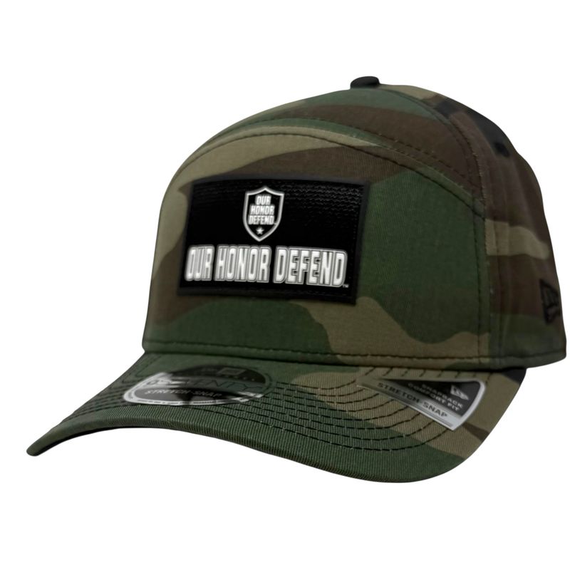 Our Honor Defend Men's Camo Split Panel Rope New Era 9SEVENTY Stretch-Snap Hat