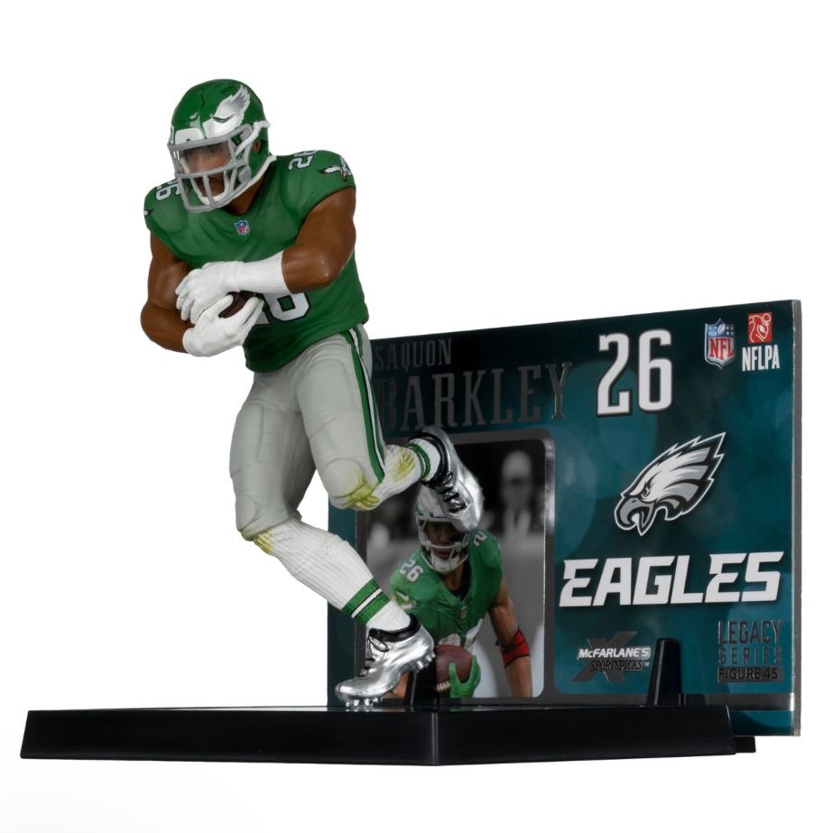 Philadelphia Eagles Saquon Barkley Kelly Green Historic NFL McFarlane Legacy Series Figure #45