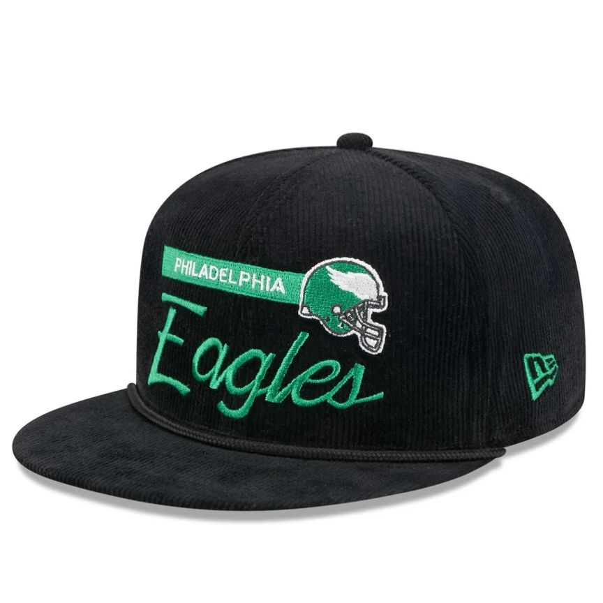 Philadelphia Eagles Men’s Black Historic New Era 9Fifty Corduroy Rope Hat Philadelphia Eagles Men’s Black Historic New Era 9Fifty Corduroy Rope Hat