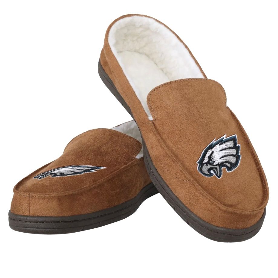 Philadelphia Eagles Men's FOCO NFL Football Team Logo Moccasin Slippers Philadelphia Eagles Men's FOCO NFL Football Team Logo Moccasin Slippers