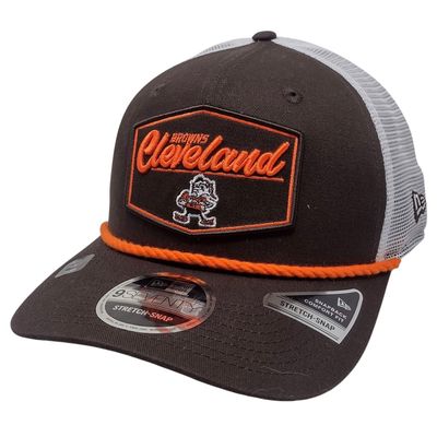 Cleveland Browns Men's New Era Brown Patch 9SEVENTY Stretch-Snap Trucker Hat Cleveland Browns Men's New Era Brown Patch 9SEVENTY Stretch-Snap Trucker Hat