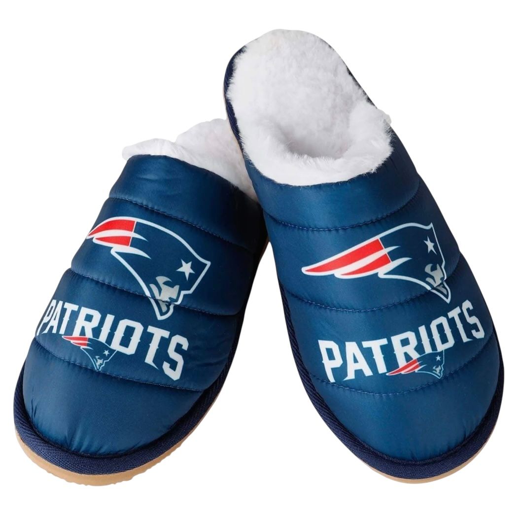 New England Patriots Men's Big Logo Mule Slippers