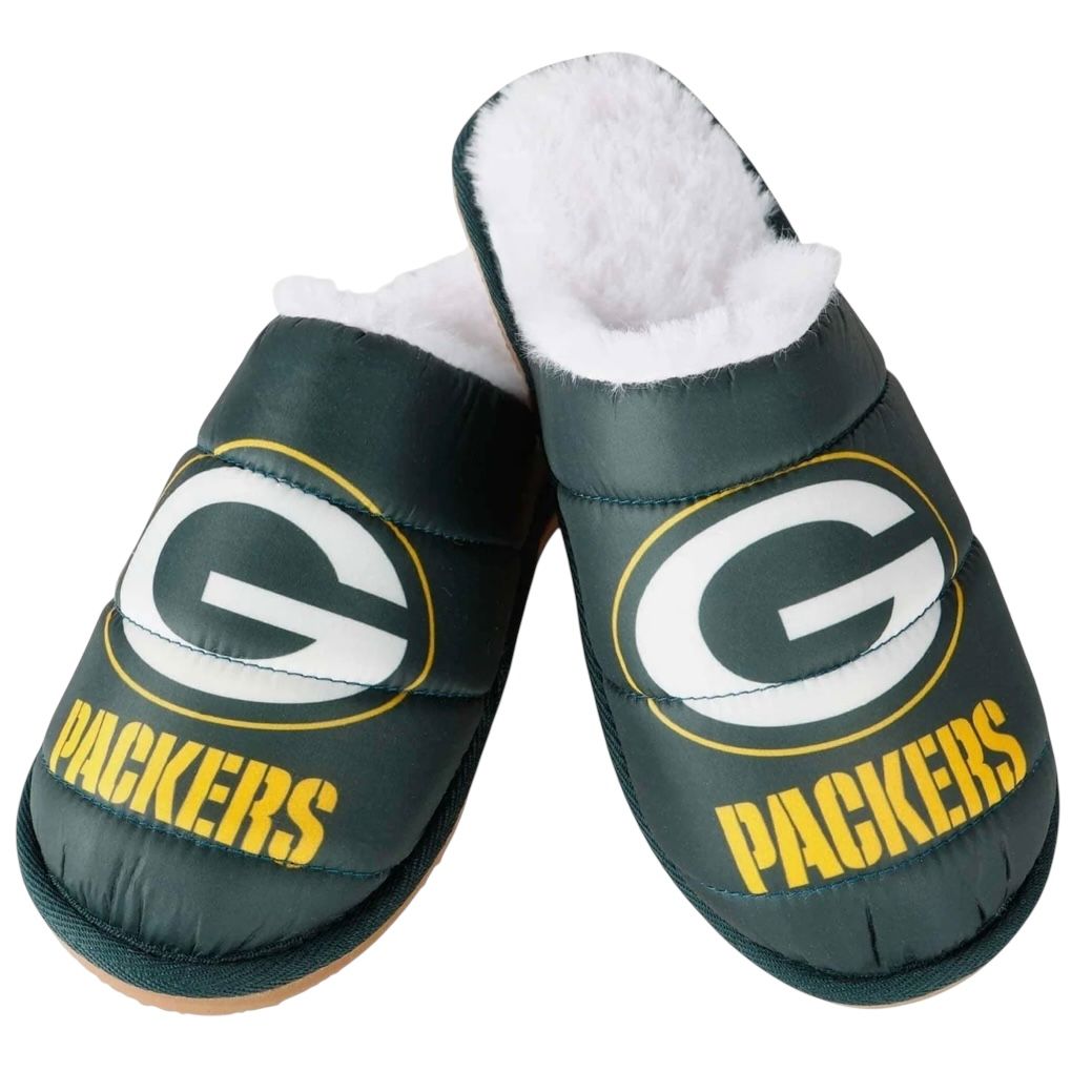 Green Bay Packers Men's Big Logo Mule Slippers Green Bay Packers Men's Big Logo Mule Slippers