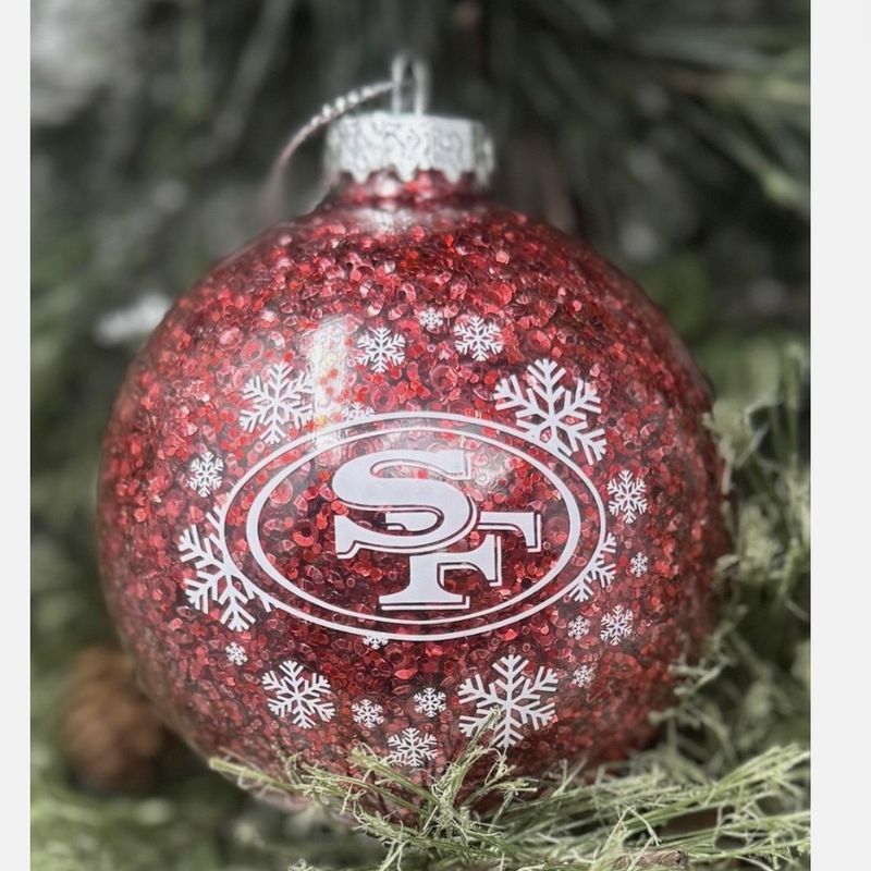 San Francisco 49ers Glass Ball Glitter Ornament