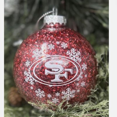 San Francisco 49ers Glass Ball Glitter Ornament San Francisco 49ers Glass Ball Glitter Ornament
