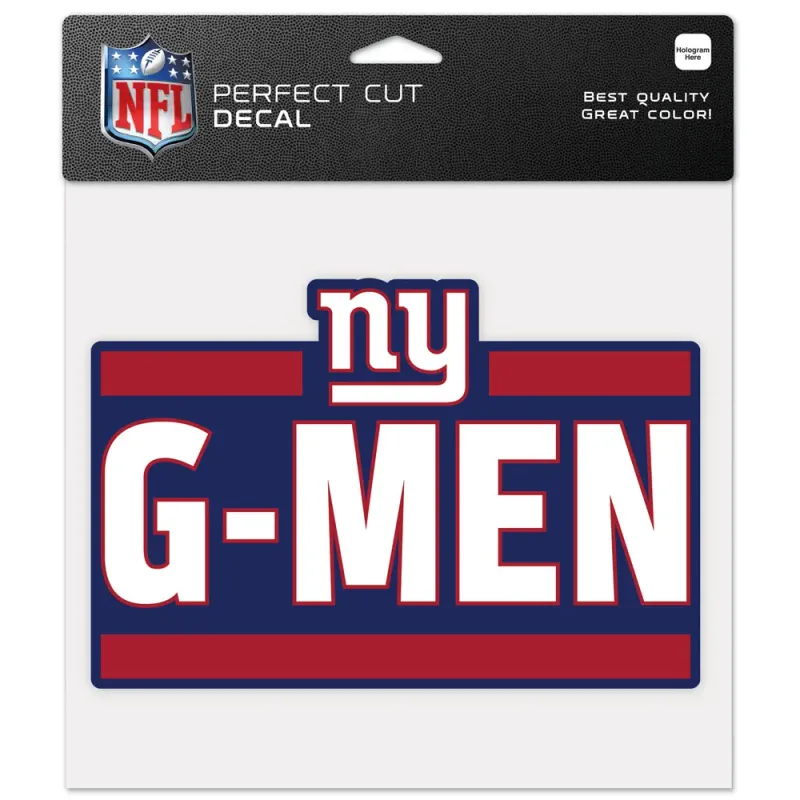 New York Giants G-Men 8" x 8" Perfect Cut Color Decal