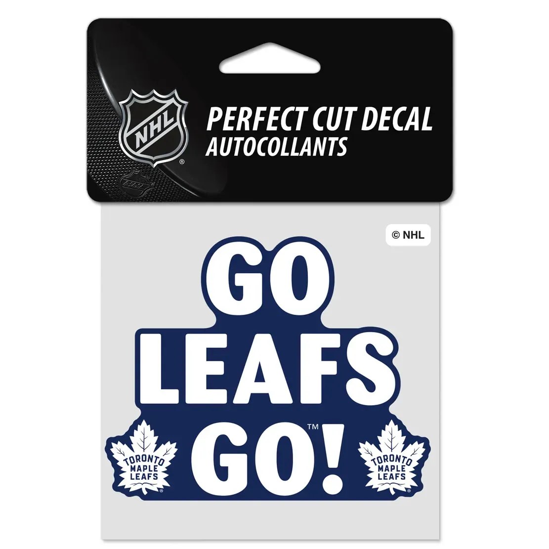 Toronto Maple Leafs Go Leafs Go 4 Toronto Maple Leafs Go Leafs Go 4" x 4" Perfect Cut Color Decal