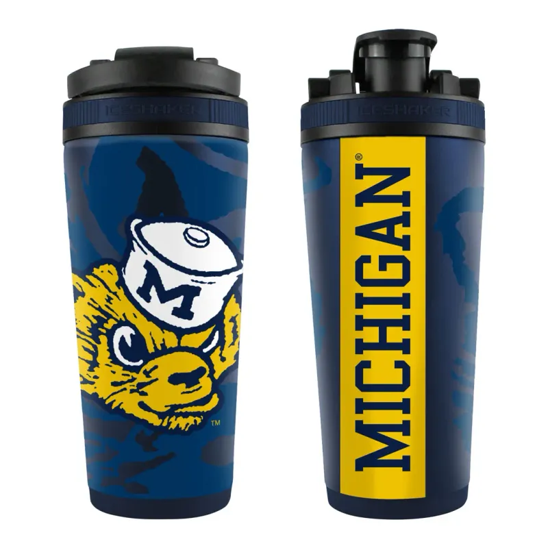 Michigan Wolverines 26oz 4D Stainless Steel Ice Shaker Bottle
