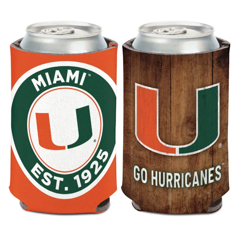 Miami Hurricanes Evolution 12 Ounce Can Cooler Koozie Miami Hurricanes Evolution 12 Ounce Can Cooler Koozie