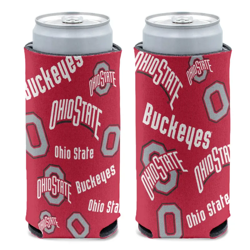 Ohio State Buckeyes 12 Ounce Slim Can Cooler Koozie