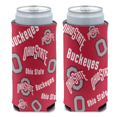 Ohio State Buckeyes 12 Ounce Slim Can Cooler Koozie
