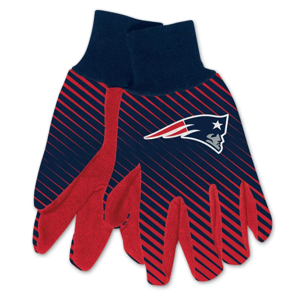 New England Patriots Striped Utility Gloves