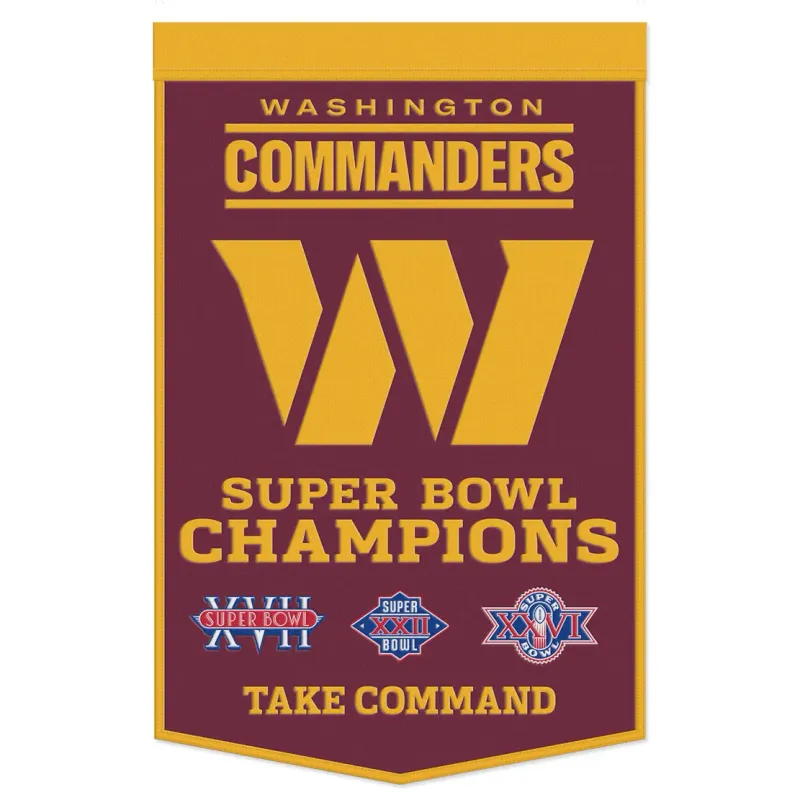 Washington Commanders Super Bowl Champions 24” x 38” Wool Banner