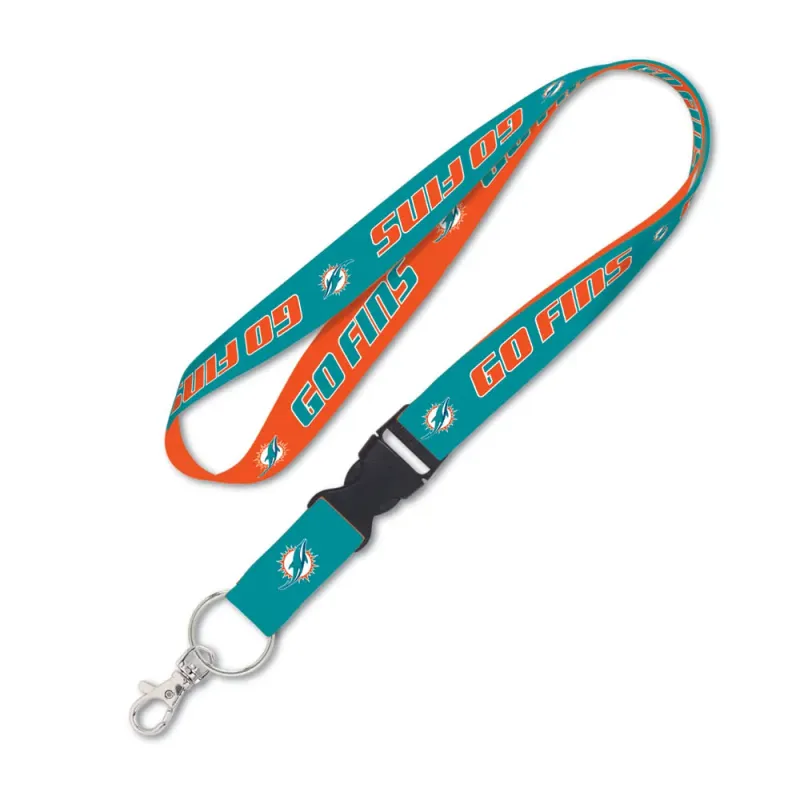 Miami Dolphins Go Fins 1" Lanyard