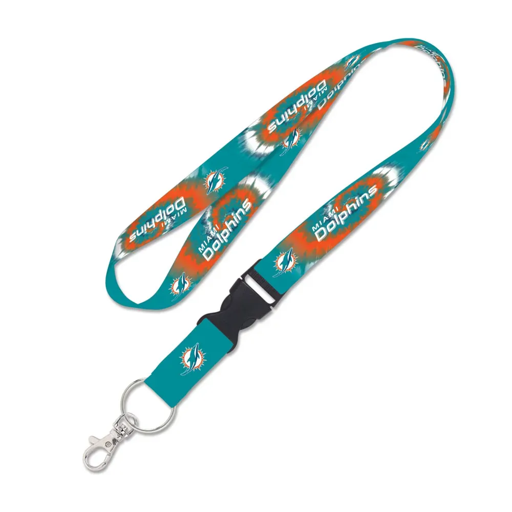 Miami Dolphins Tie Dye 1" Lanyard