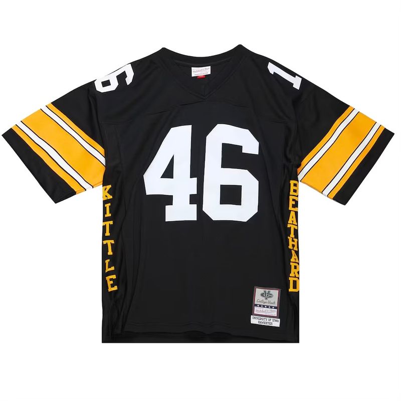 Iowa Hawkeyes George Kittle & C.J Beathard Men’s Black NCAA College Vault Mitchell & Ness Jersey