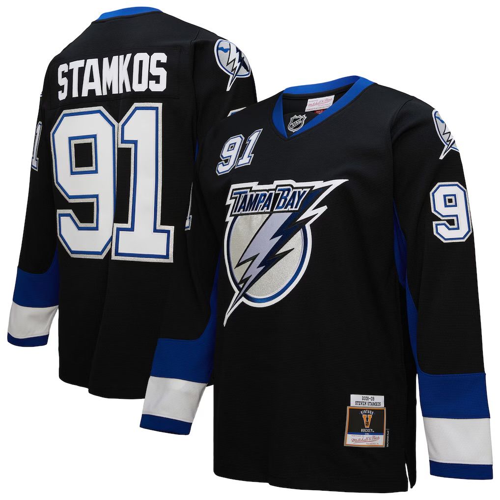 Tampa Bay Lightning Steven Stamkos 2008-09 Men’s Black Mitchell & Ness Blue Line Player Jersey
