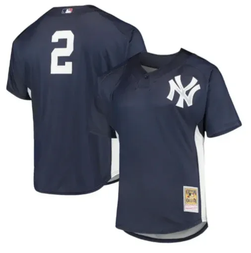 New York Yankees Derek Jeter 2009 Men's Blue Mitchell & Ness Mesh Jersey