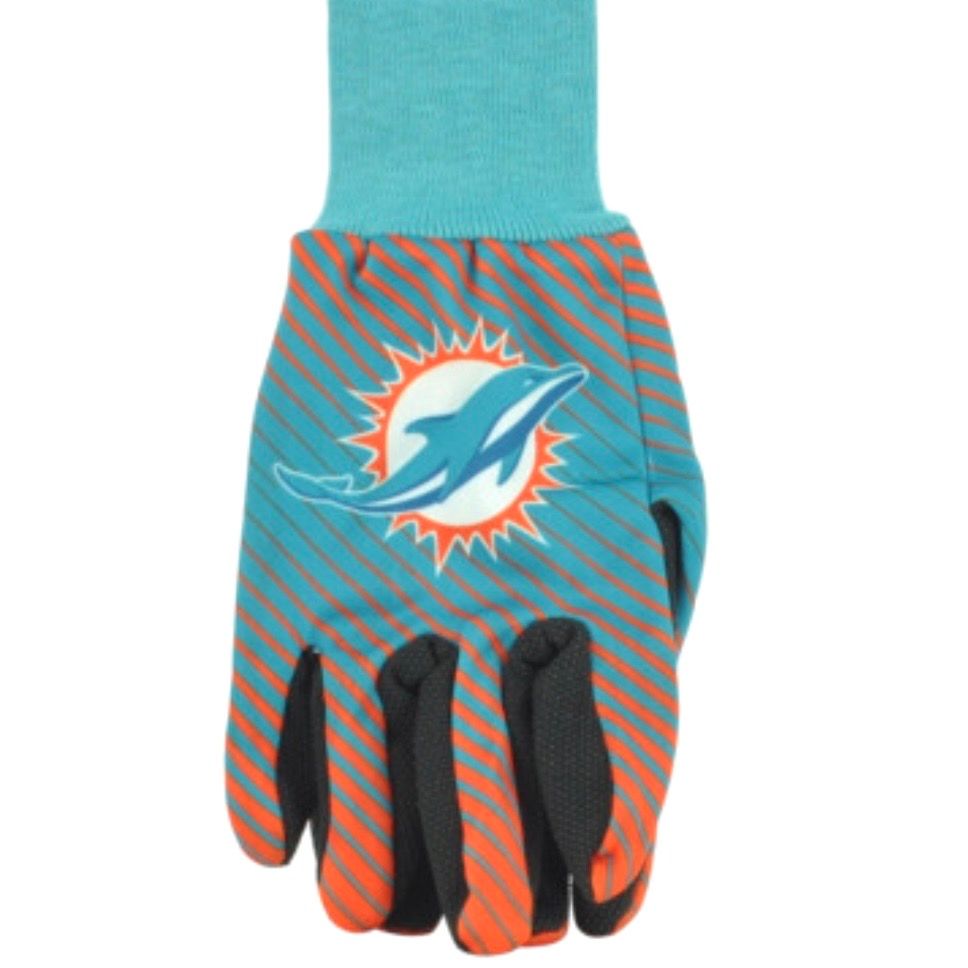 Miami Dolphins Striped Utility Gloves