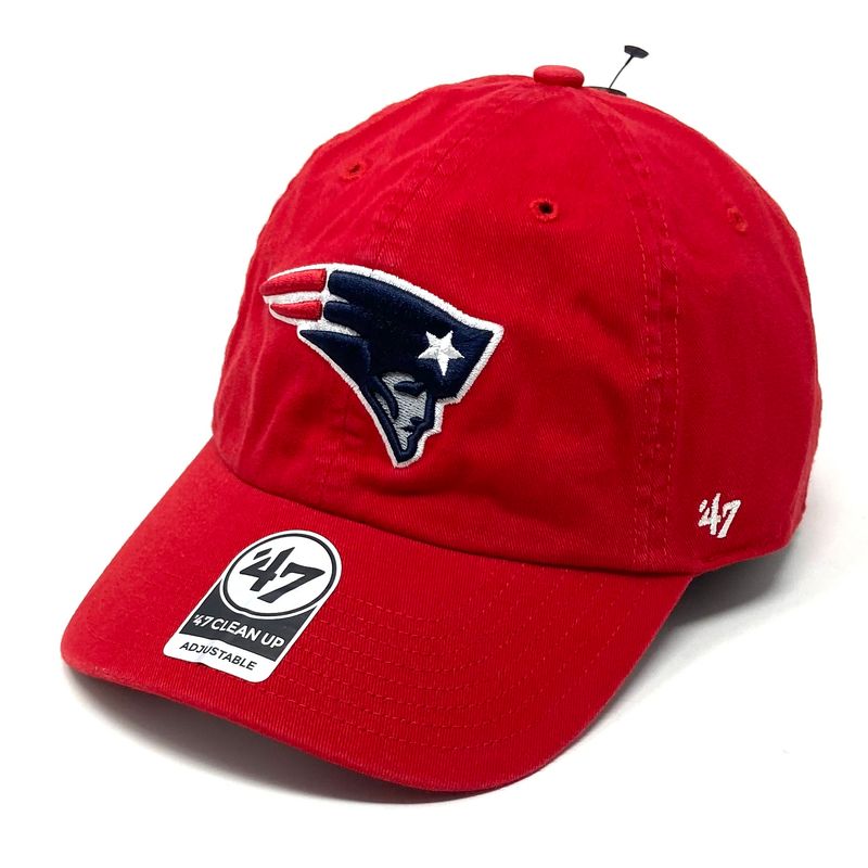 New England Patriots Men’s Red 47 Brand Clean Up Adjustable Hat