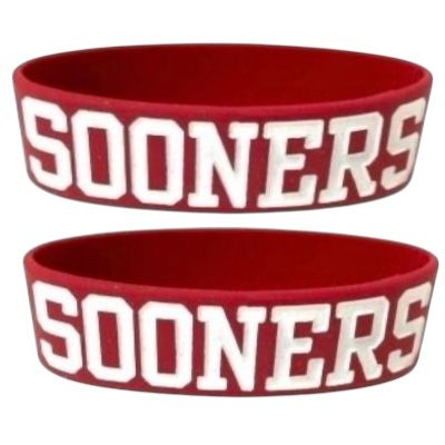Oklahoma Sooners Rubber Bulk Wrist Band Set of 2