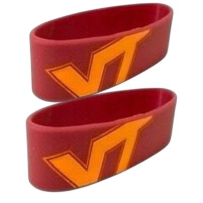 Virginia Tech Hokies Rubber Bulk Wrist Band Set of 2 Virginia Tech Hokies Rubber Bulk Wrist Band Set of 2