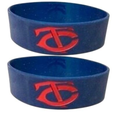 Minnesota Twins Rubber Bulk Wrist Band Set of 2