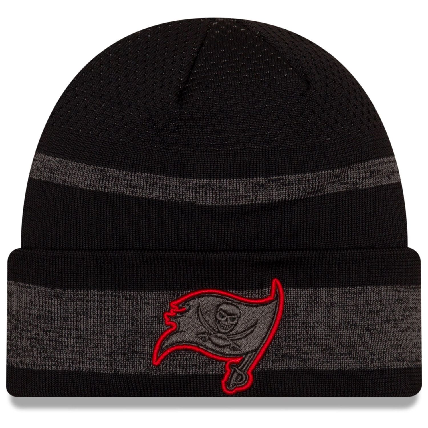 Tampa Bay Buccaneers Men's New Era Black NFL Sideline Tech Cuffed Knit Hat