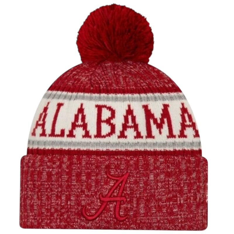 Alabama Crimson Tide Men's New Era Cuffed Pom Knit Hat