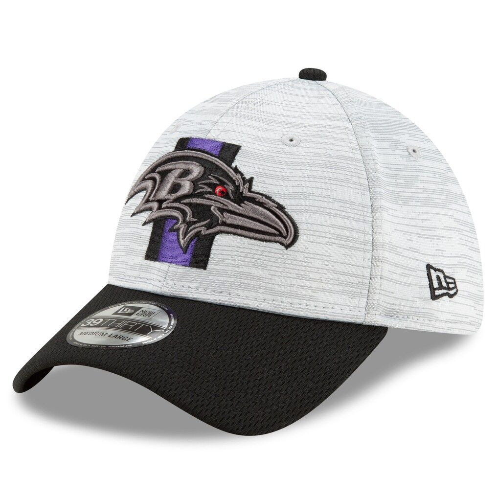 Baltimore Ravens Men's New Era Gray Training Camp 39THIRTY Flex Hat