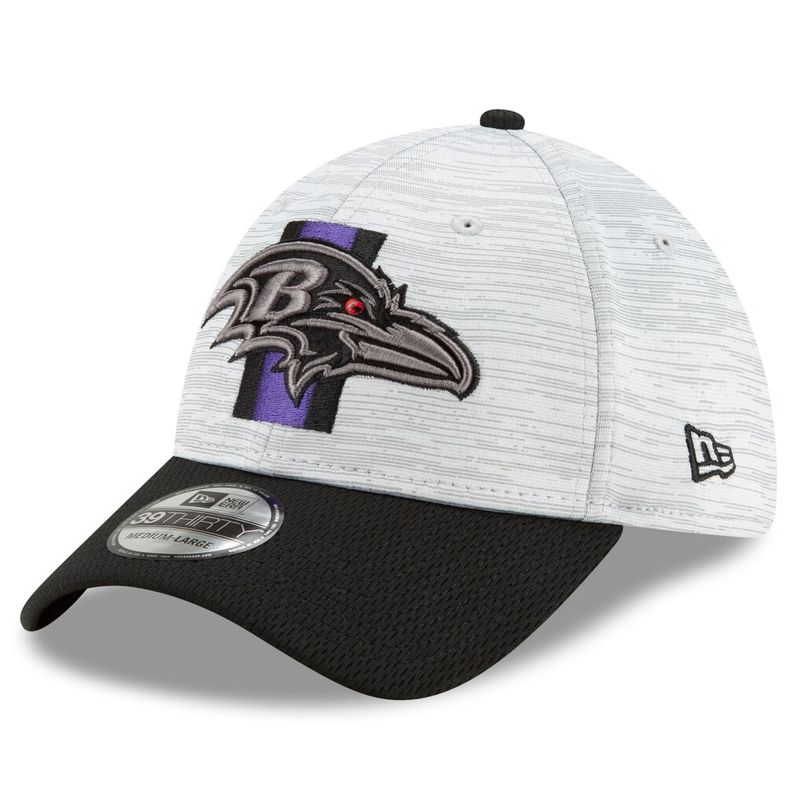 Baltimore Ravens Men's New Era Gray Training Camp 39THIRTY Flex Hat