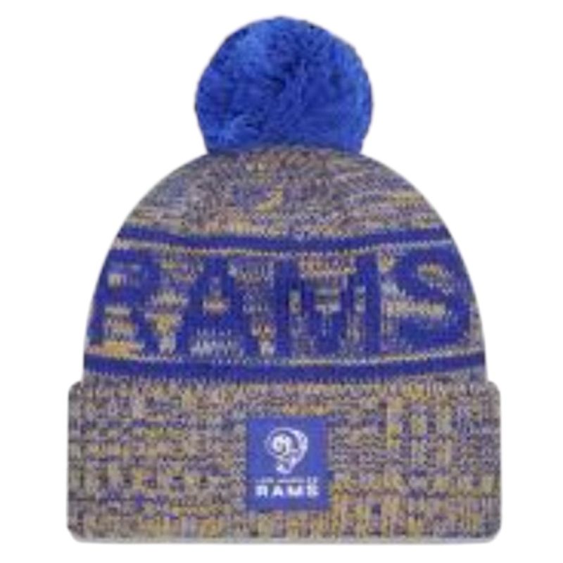 Los Angeles Rams Men’s New Era 2025 Sideline Cold Weather Cuffed Knit Pom Hat