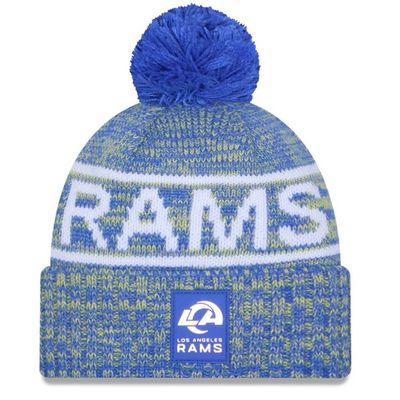 Los Angeles Rams Men’s New Era 2025 Sideline Cold Weather Cuffed Knit Pom Hat