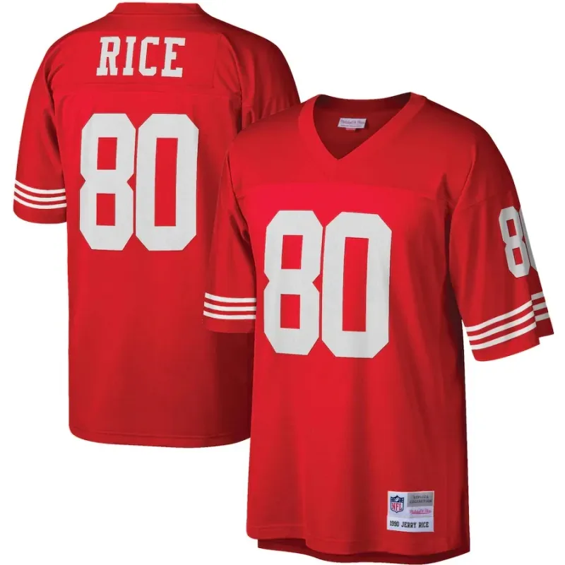 San Francisco 49ers Jerry Rice 1990 Red Men's Mitchell & Ness Legacy Jersey San Francisco 49ers Jerry Rice 1990 Red Men's Mitchell & Ness Legacy Jersey