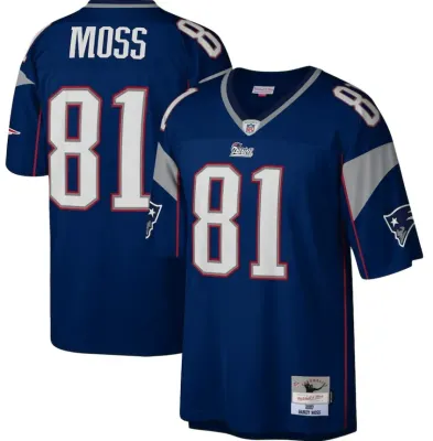 New England Patriots Randy Moss 2007 Blue Mitchell & Ness Men's Legacy Jersey