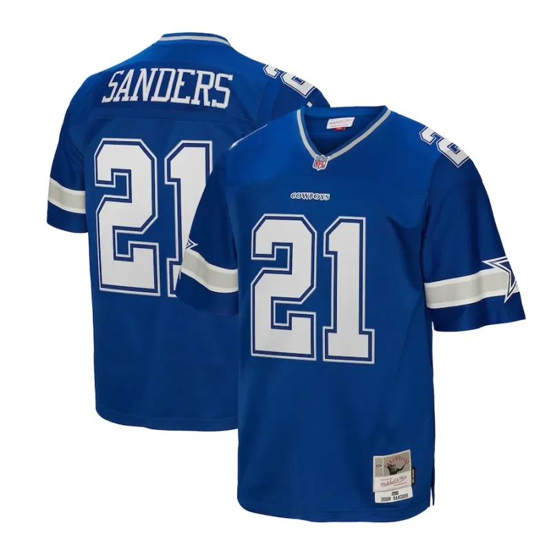Dallas Cowboys Deion Sanders 1996 Blue Men's Mitchell & Ness Legacy Jersey
