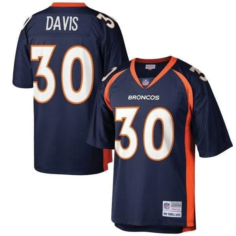 Denver Broncos Terrell Davis 1998 Navy Men's Mitchell & Ness Legacy Jersey