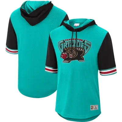 Vancouver Grizzlies Men's Mitchell & Ness Teal Hardwood Classics Buzzer Beater Mesh Pullover Hoodie