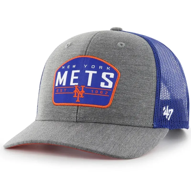 New York Mets Men's Charcoal 47 Trucker Adjustable Hat New York Mets Men's Charcoal 47 Trucker Adjustable Hat