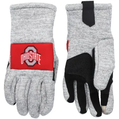 Ohio State Buckeyes Heather Grey Insulated Gloves Ohio State Buckeyes Heather Grey Insulated Gloves