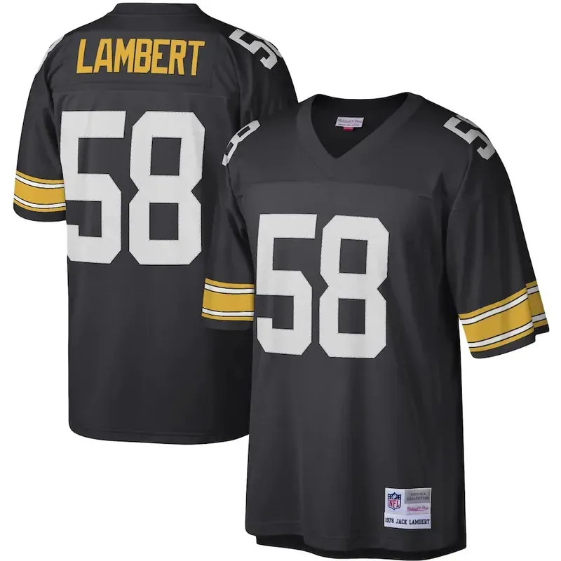 Pittsburgh Steelers Jack Lambert 1976 Black Men's Mitchell & Ness Legacy Jersey Pittsburgh Steelers Jack Lambert 1976 Black Men's Mitchell & Ness Legacy Jersey