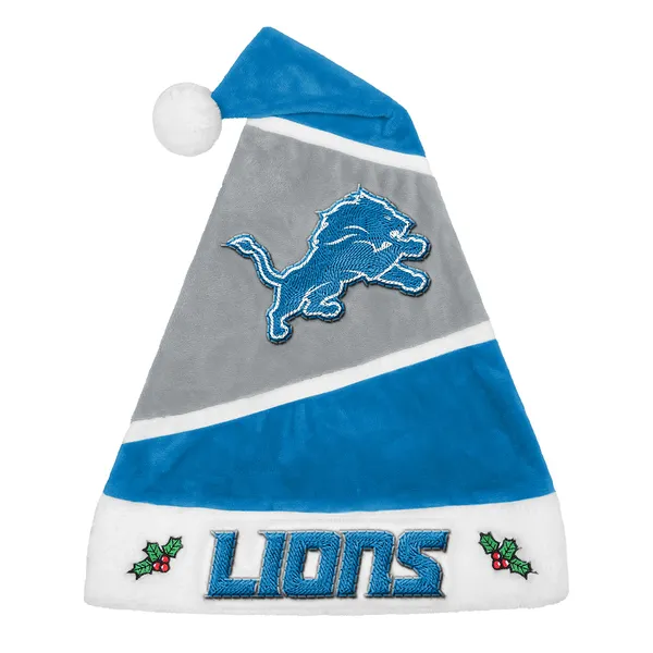 Detroit Lions Striped Santa Hat