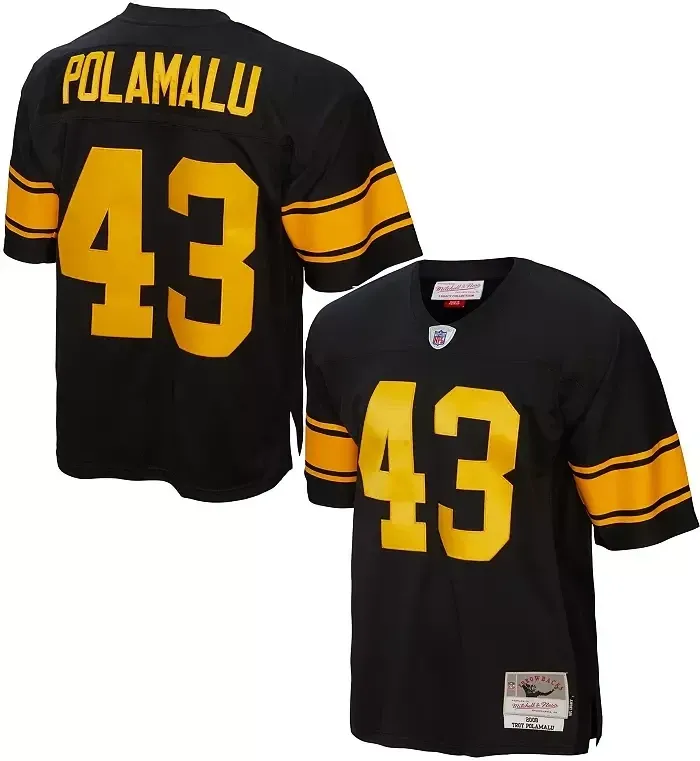 Pittsburgh Steelers Troy Polamalu 2008 Color Rush Men's Black Mitchell & Ness Legacy Jersey Pittsburgh Steelers Troy Polamalu 2008 Color Rush Men's Black Mitchell & Ness Legacy Jersey