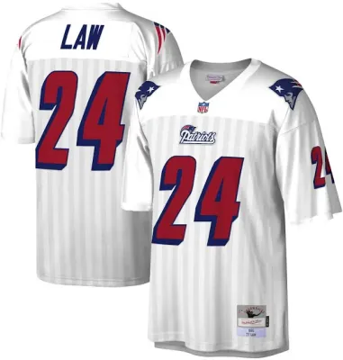 New England Patriots Ty Law 1995 White Mitchell & Ness Men's Legacy Jersey New England Patriots Ty Law 1995 White Mitchell & Ness Men's Legacy Jersey