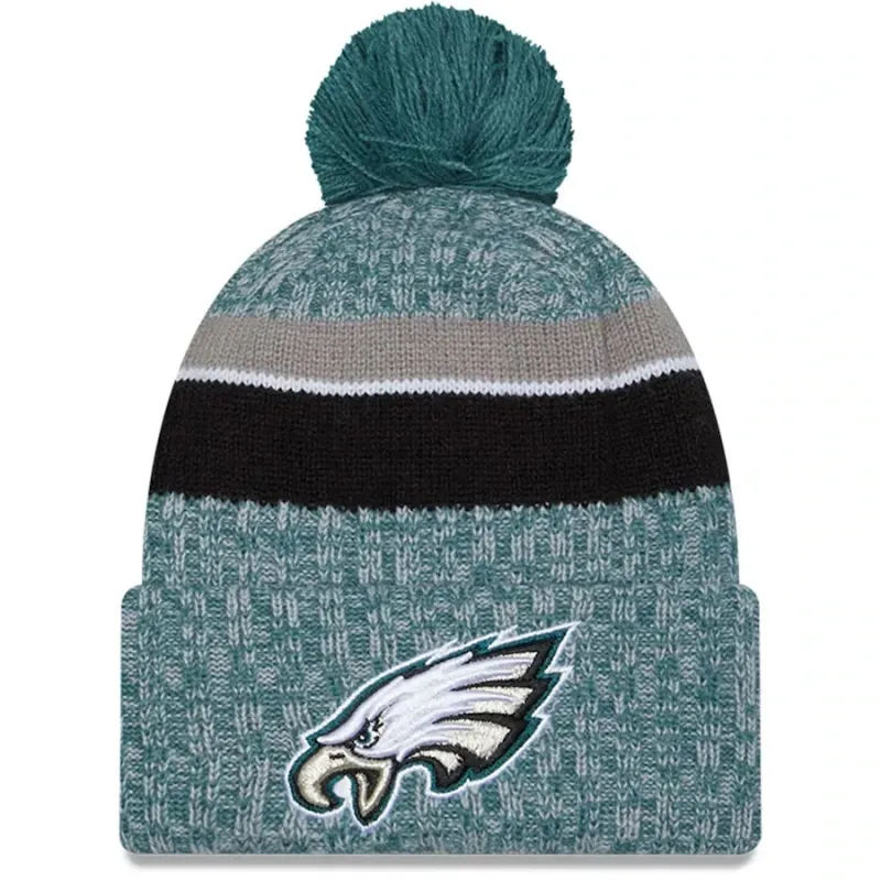 Philadelphia Eagles Men’s Green New Era Cold Weather Knit Pom Hat Philadelphia Eagles Men’s Green New Era Cold Weather Knit Pom Hat